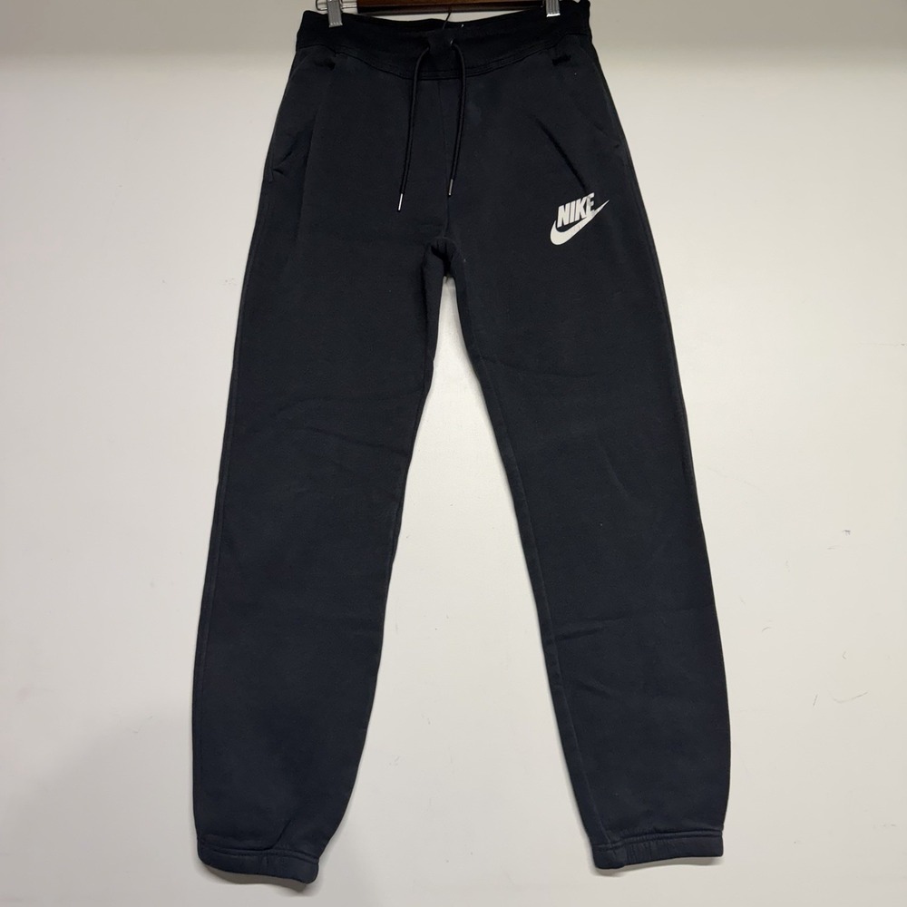 Nike Jogger Sweatpants Womens S Small Black Drawstring Pockets Cuffed Ankle